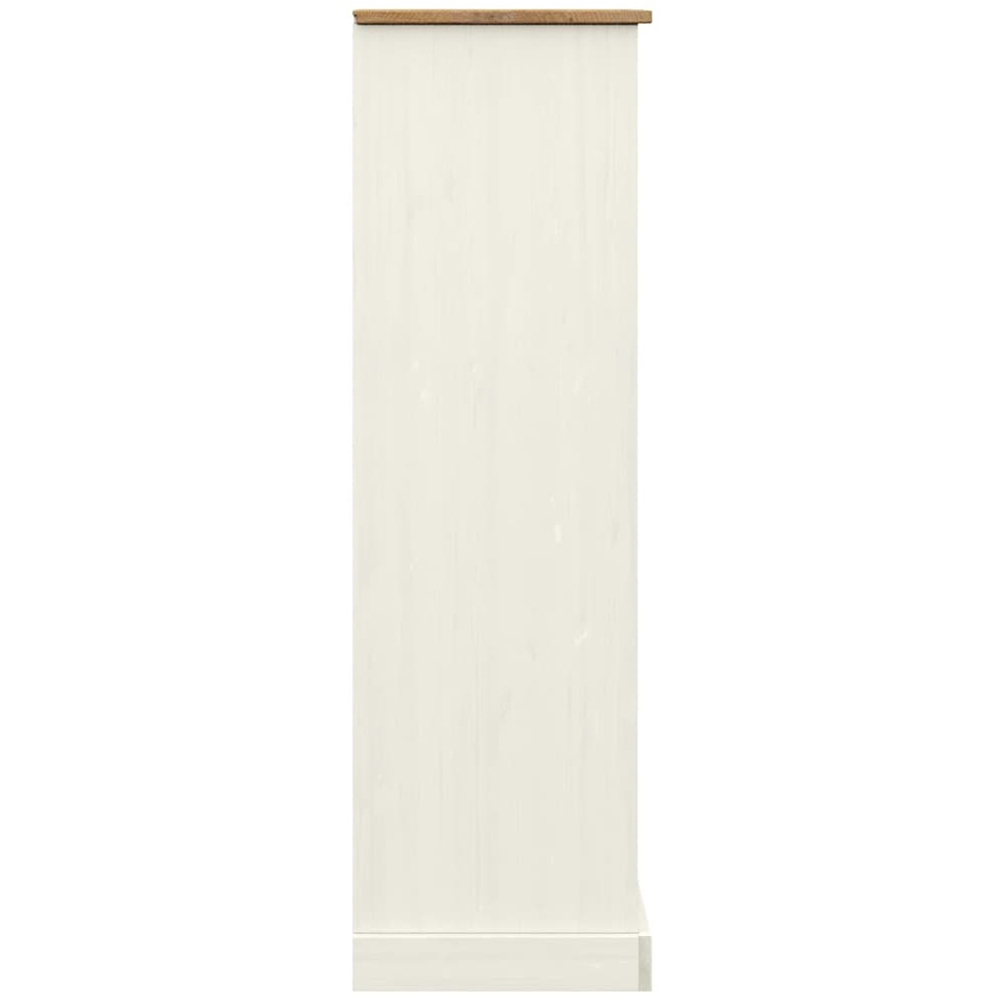 vidaXL 3 Door 3 Shelf White Pine Wood Bookcase Image 6