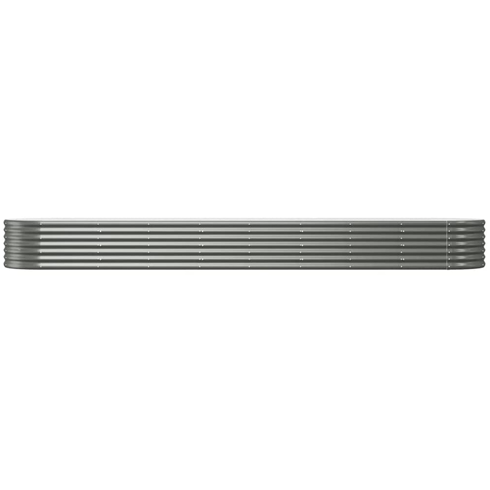 vidaXL Grey Galvanised Steel Raised Garden Bed 368 x 80 x 36cm Image 2