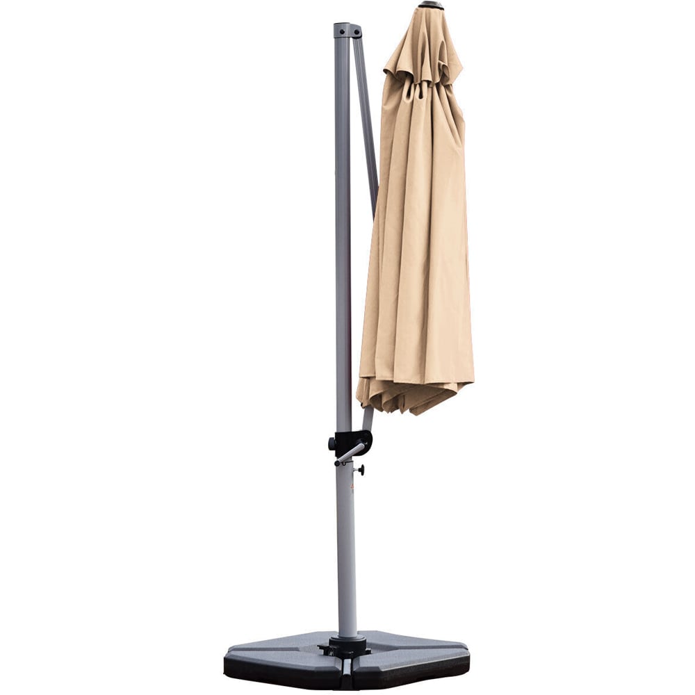Costway Beige Crank and Tilt Cantilever Parasol 3.3m Image 3