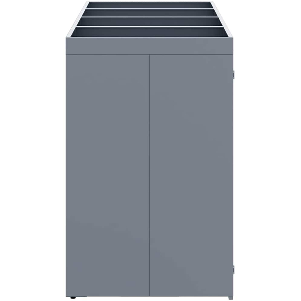 vidaXL Light Grey 4 Wheelie Bin Storage Shed with Planter Roof Image 5