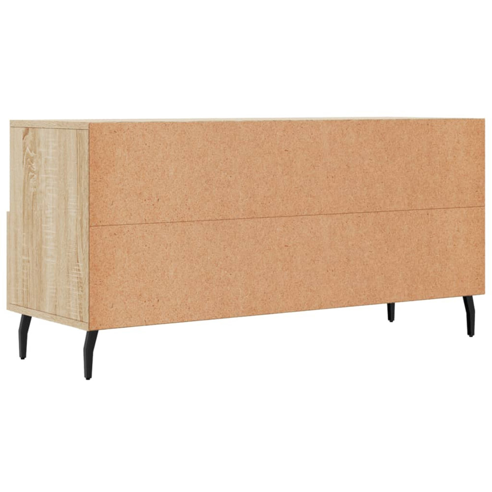 vidaXL 3 Drawer 3 Open Shelf Sonoma Oak TV Cabinet with Metal Stand Image 8