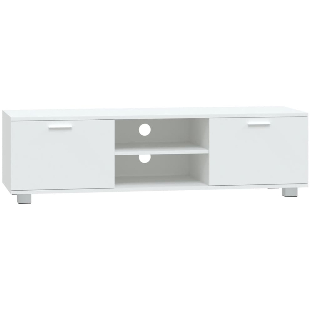 vidaXL 2 Door 2 Shelf White TV Cabinet Image 2