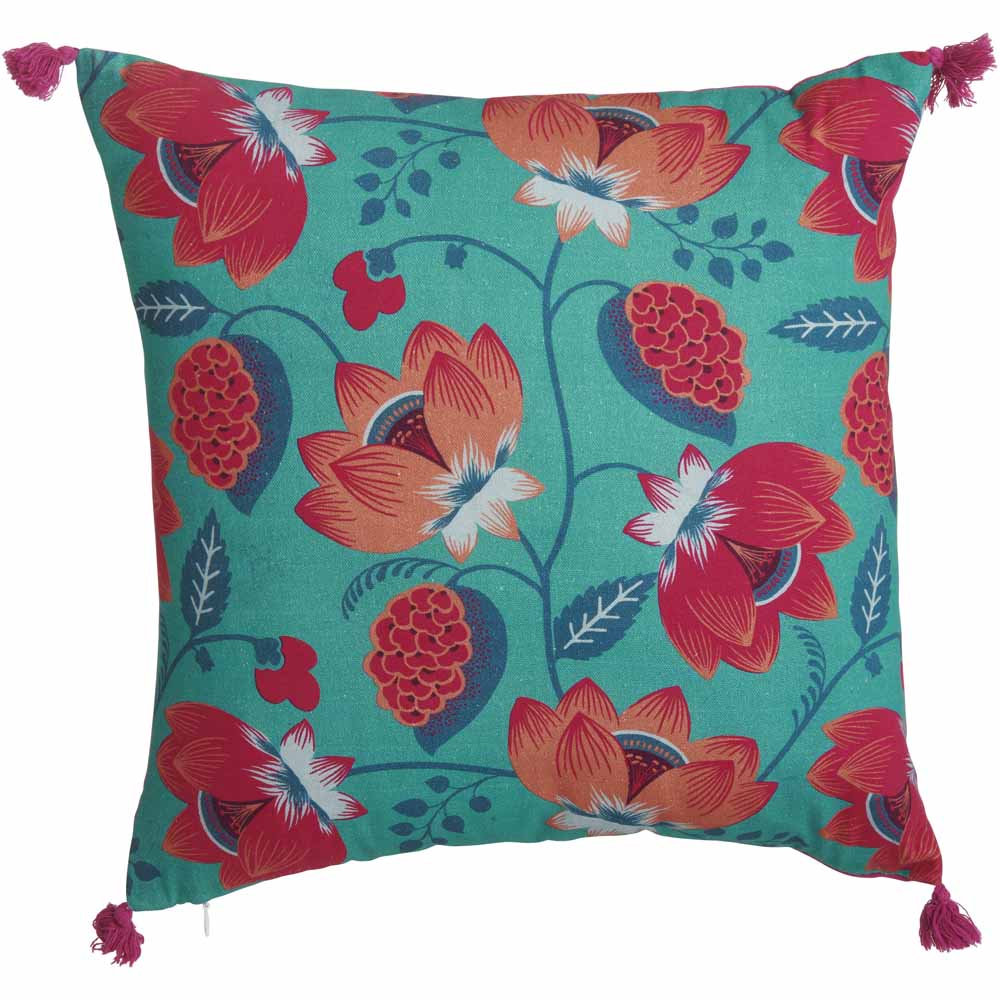 Wilko Eastern Delight Outdoor Scatter Cushion Floral 43cm Image 1