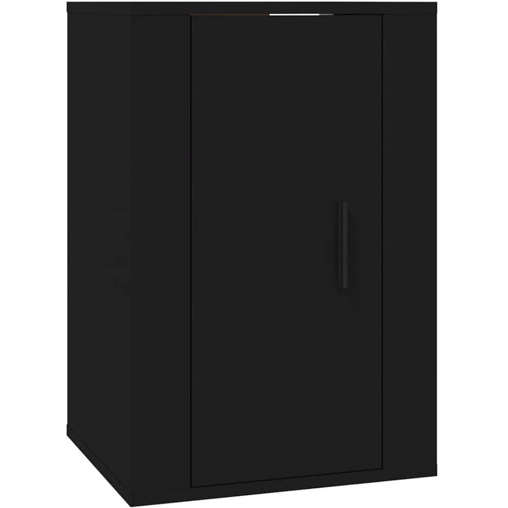 vidaXL Single Door Black Wall Mounted TV Cabinet Set of 2 Image 4