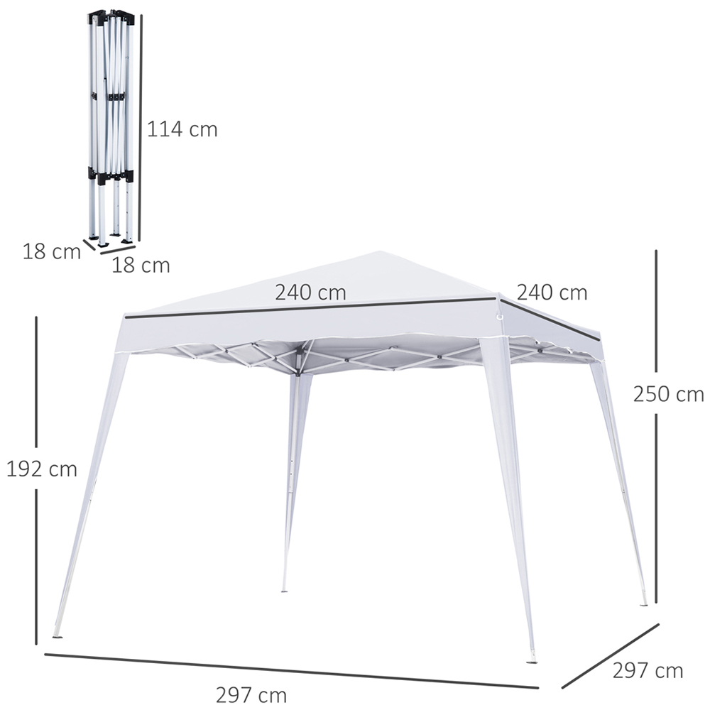 Outsunny 2.5 x 2.5m White Awning Marquee Pop Up Gazebo Image 6