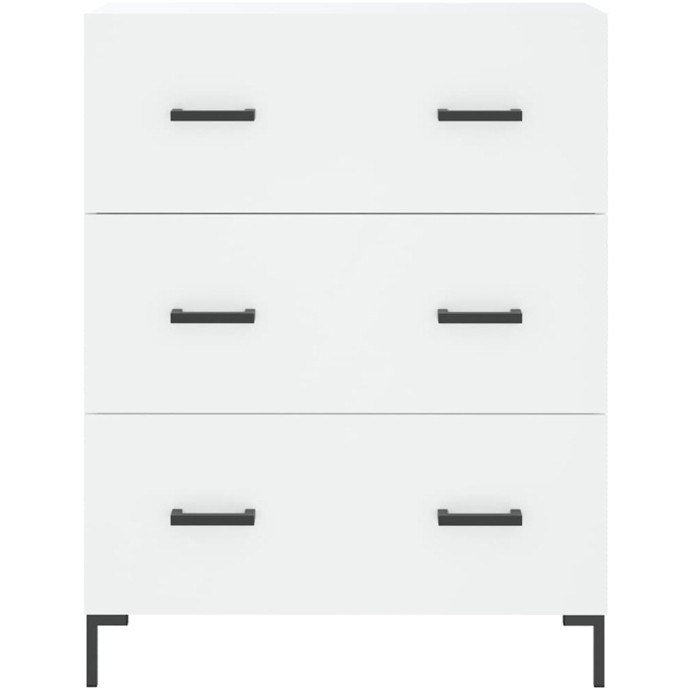 vidaXL 2 Glass Door 3 Drawer White Highboard Image 8