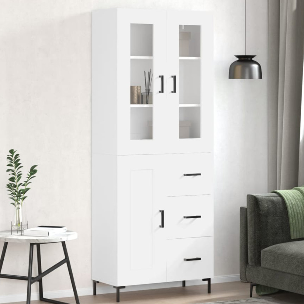 vidaXL 3 Door 3 Drawer White Highboard Image 1
