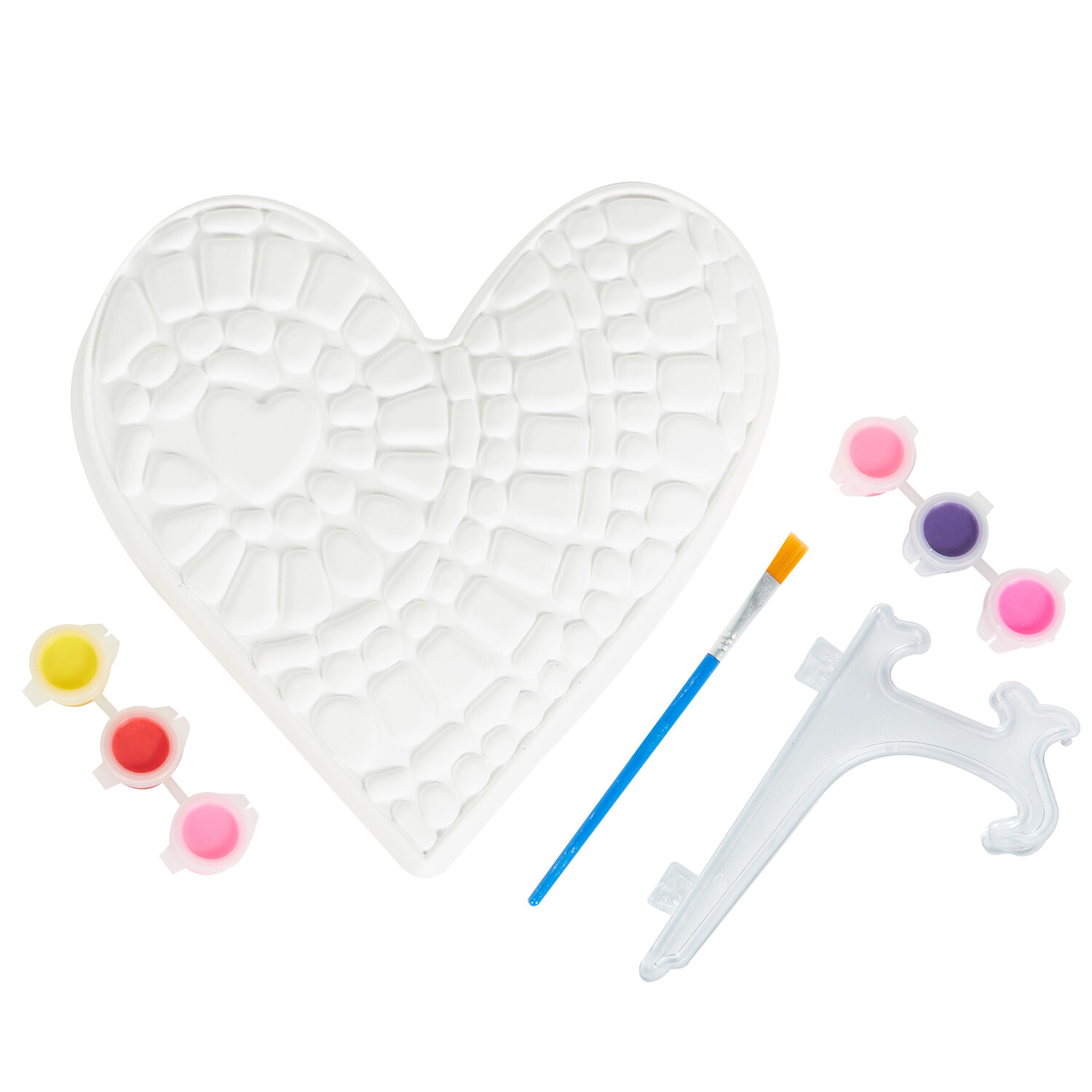 Paint Your Own Heart Shaped Stepping Stone Kit - White Image 4