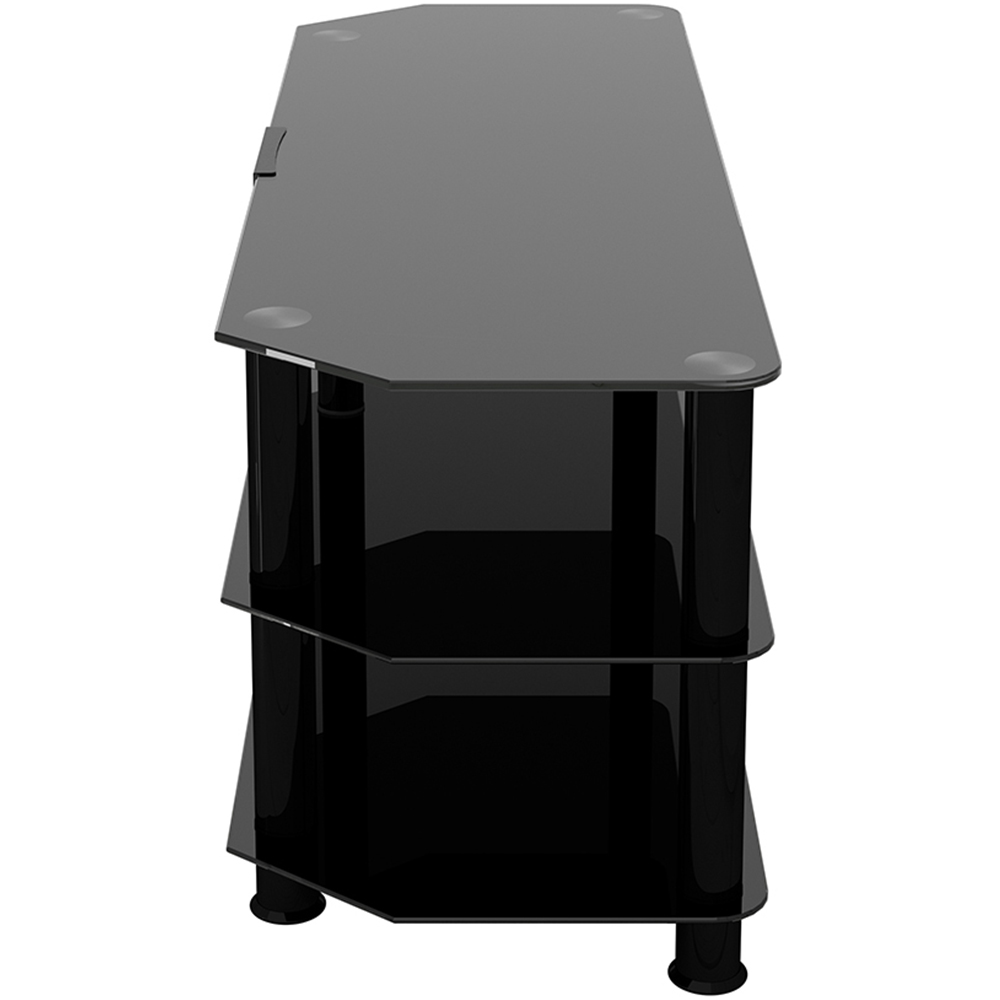 AVF Classic 2 Shelf Black Glass Corner TV Unit with Cable Management Image 4