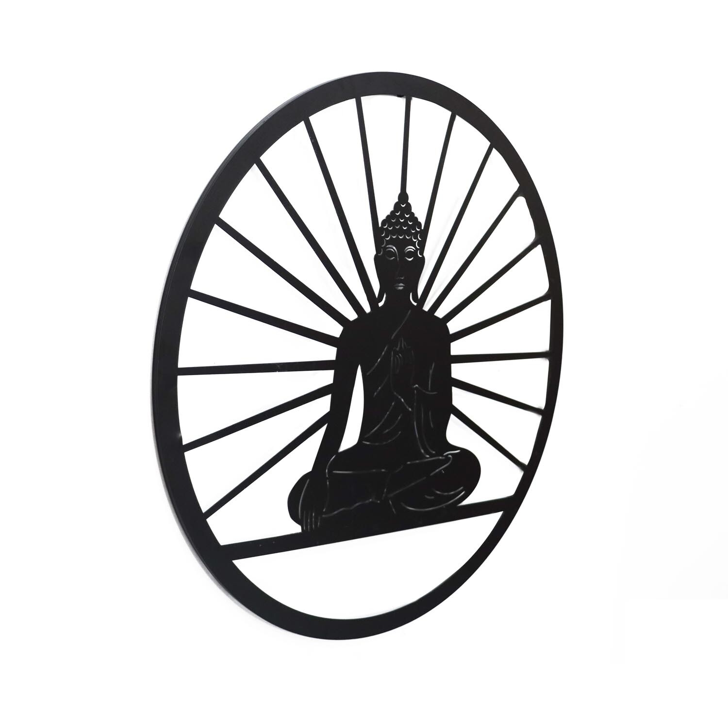 Indoor/Outdoor Peaceful Buddha Art - Black Image 3
