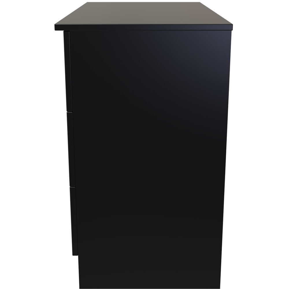Crowndale Avon 3 Drawer Matt Black Chest of Drawers Ready Assembled Image 3