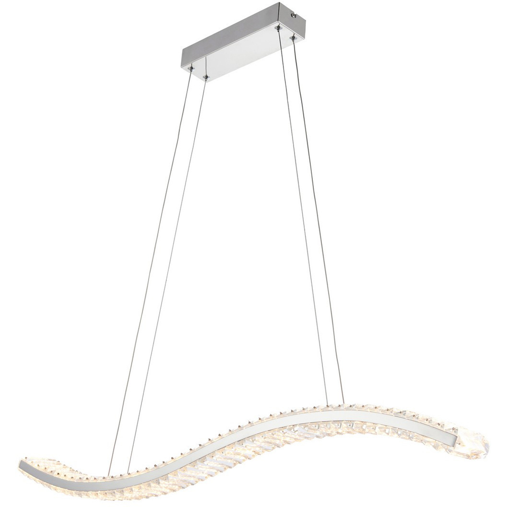 Merano Foggia Chrome Plate Crystal Pendant Ceiling Lamp Image 1