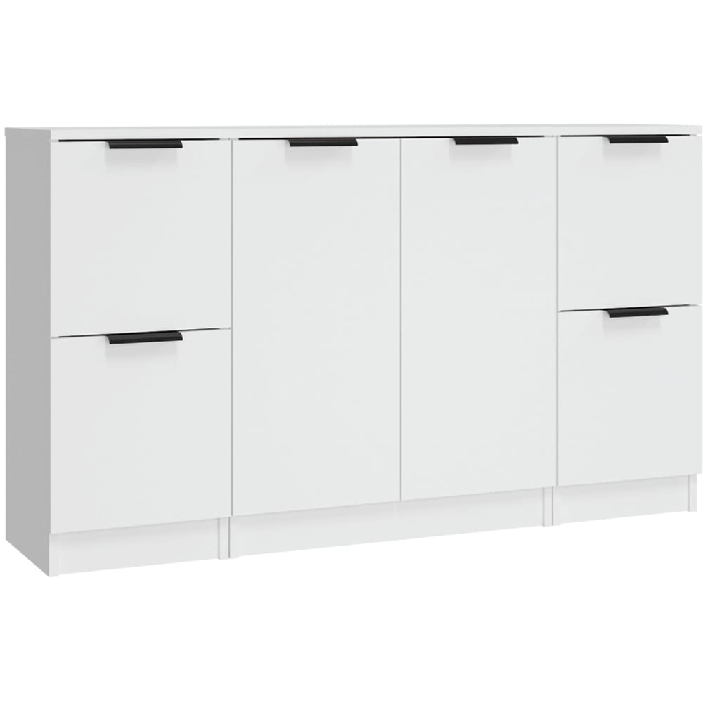 vidaXL 6 Door White Sideboard 3 Piece Image 2