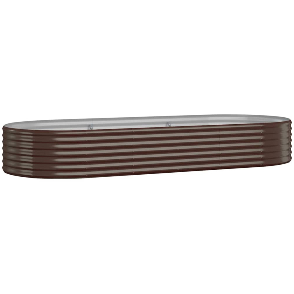 vidaXL Brown Galvanised Steel Raised Garden Bed 249 x 100 x 36cm Image 1