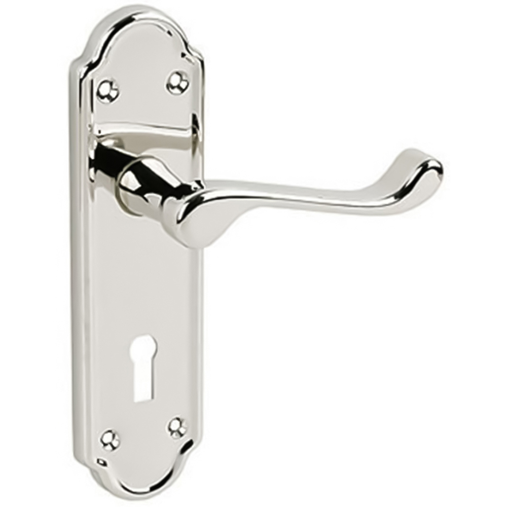 Golden Grace Chrome Modern Victorian Door Handle Set Image