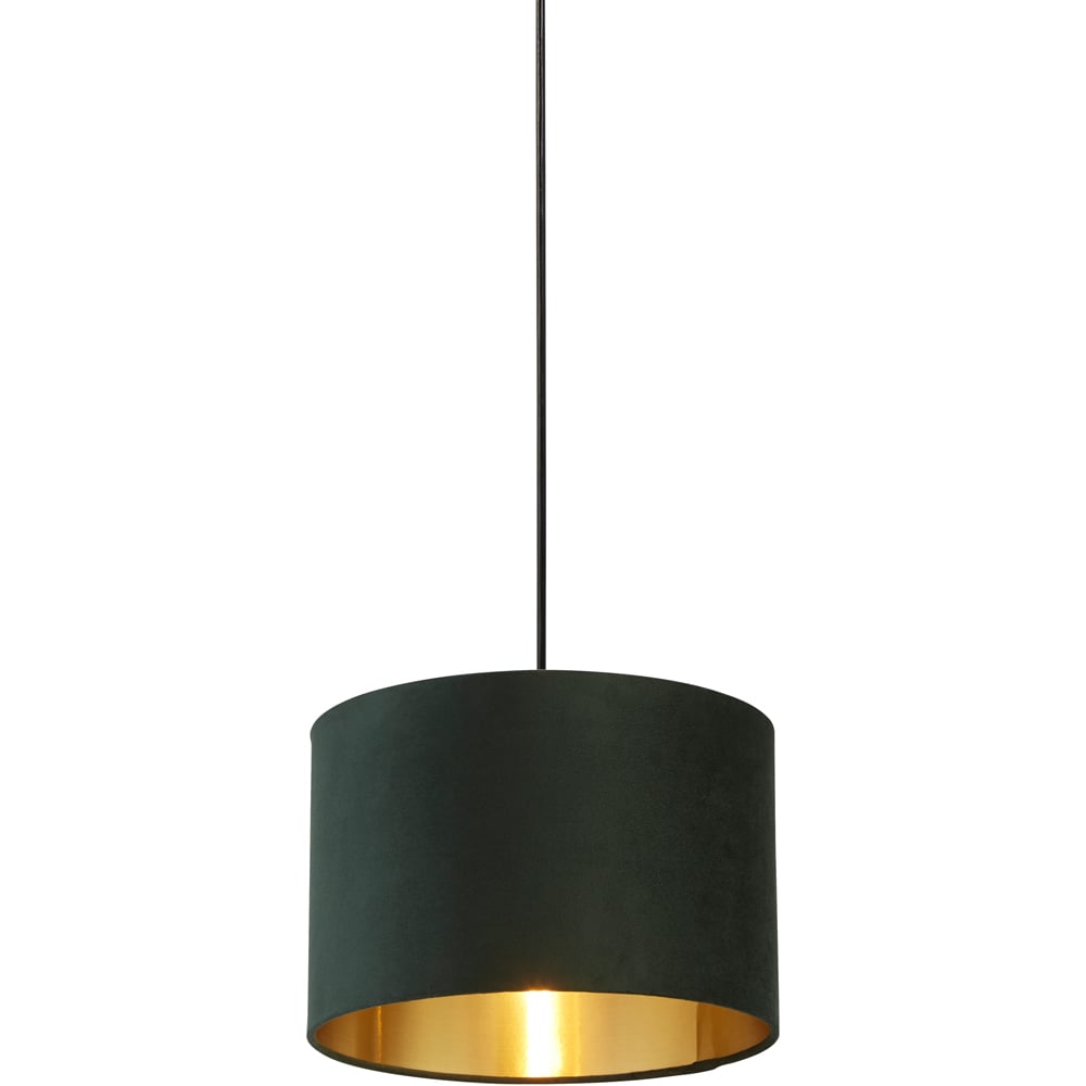 Lighting Collection Green Gold Inner Velvet Drum Shade 30cm Image 3