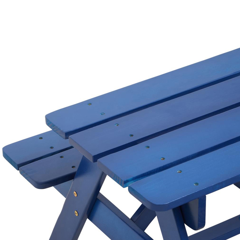 Premier Housewares Kids Brighton Wood Blue Picnic Bench Image 8