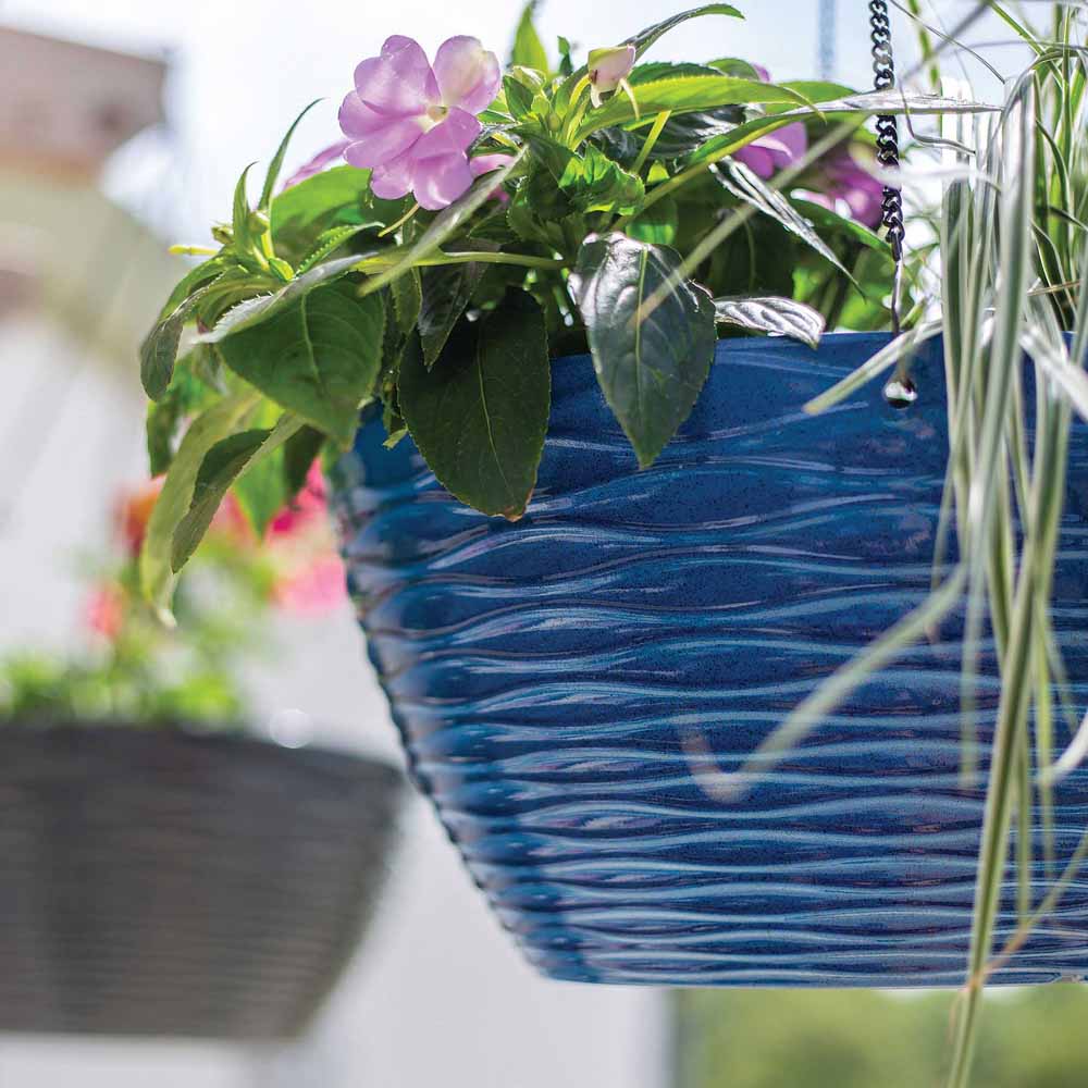 Plant Avenue Windermere Blue Hanging Basket Plant Pot 35cm Image 2