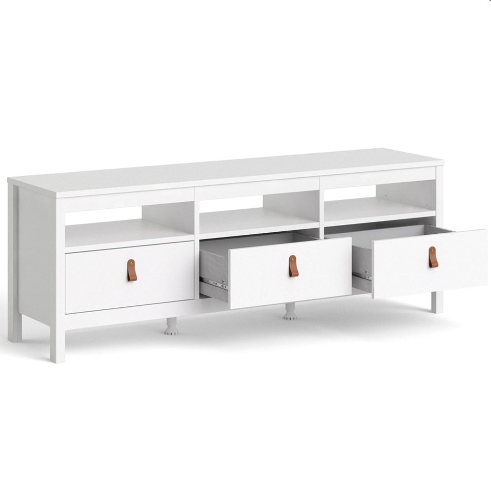 Florence Barcelona 3 Drawer 3 Shelf White TV Unit Image 4