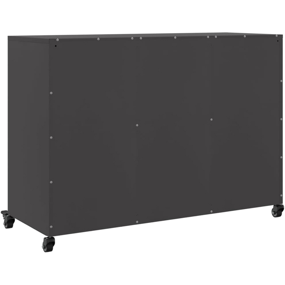 vidaXL 3 Door Black Metal Sideboard Image 6