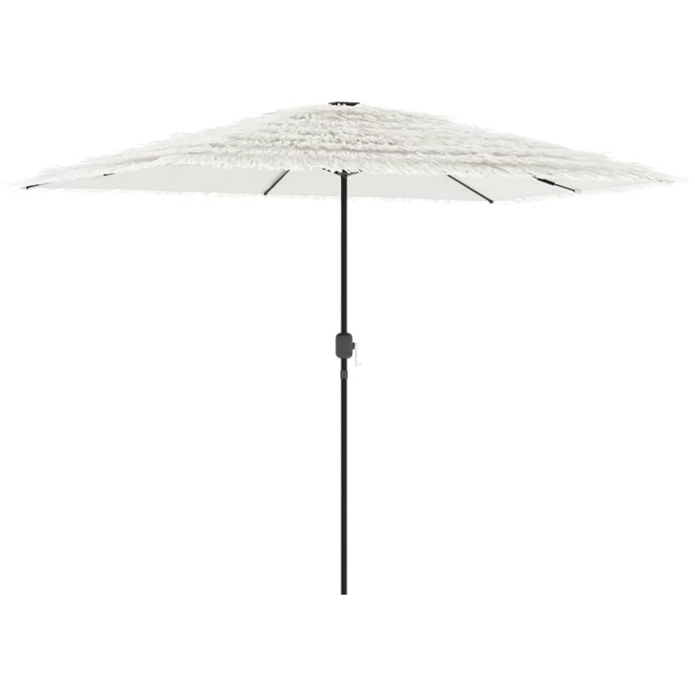vidaXL White Straw Top Garden Parasol with Steel Pole 3m Image 4