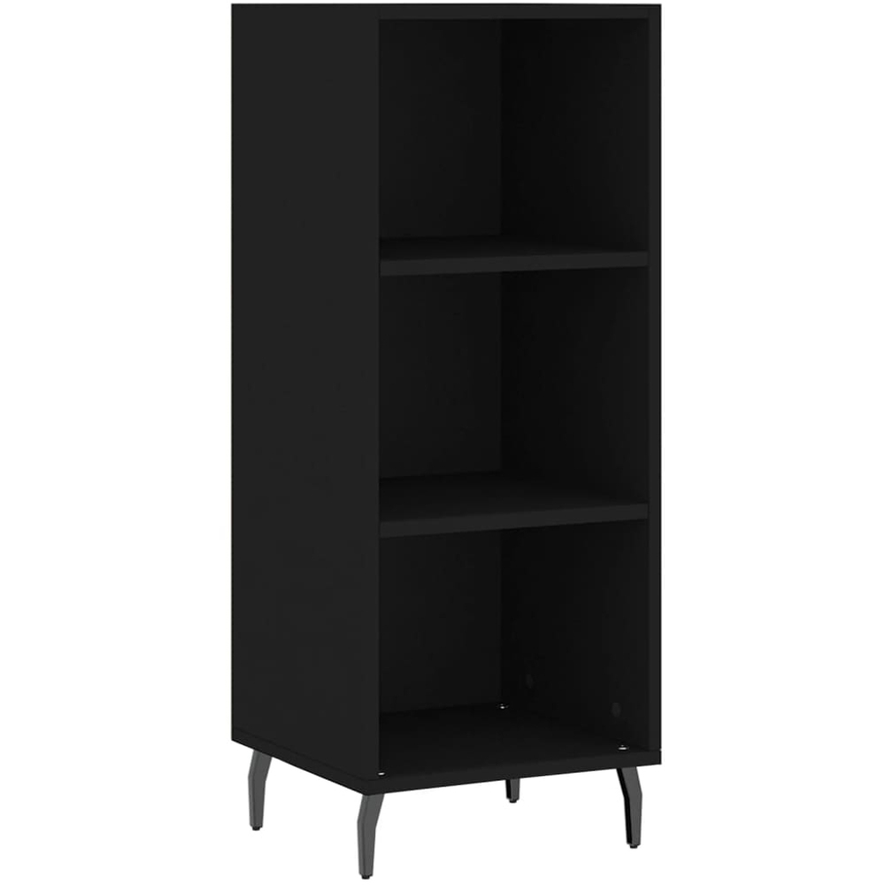 vidaXL 3 Shelf Black Wooden Sideboard Image 2