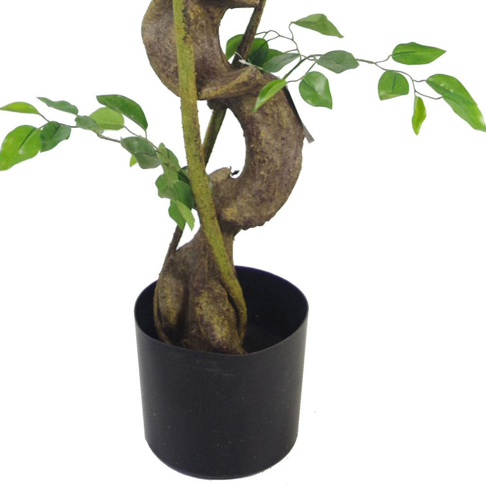 Leaf Japanese Fruticosa Ficus Artificial Tree in Copper Planter 3.9ft Image 4