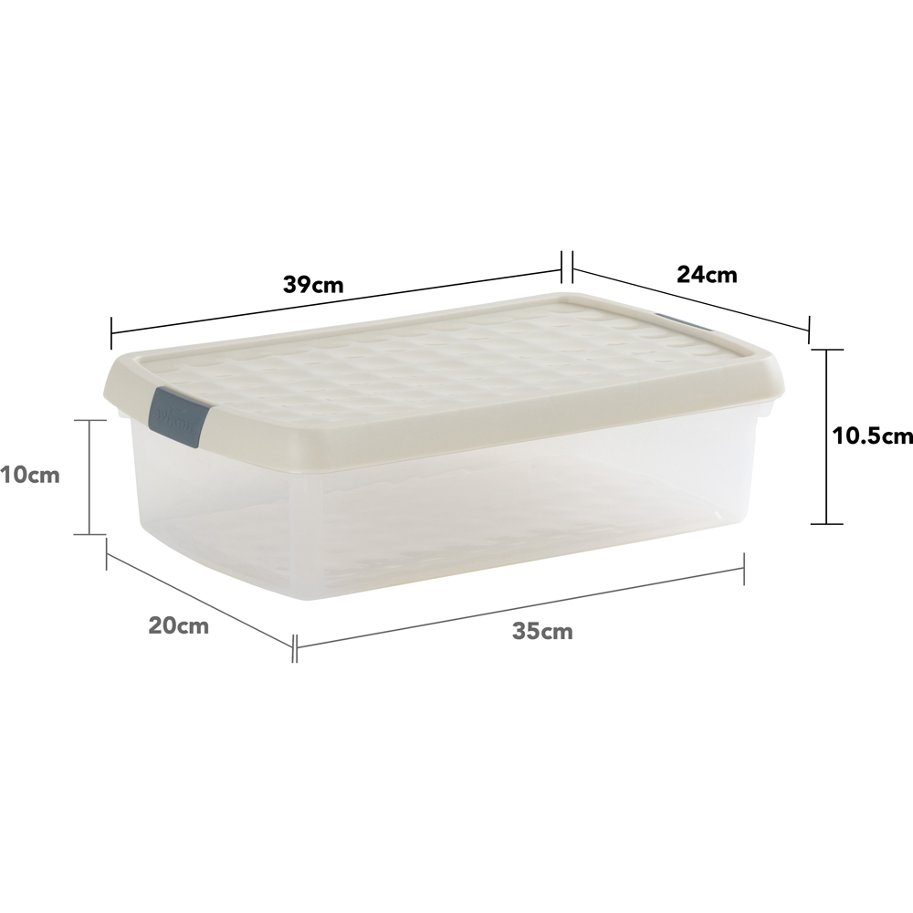 Wham Clip 7L Clear Stone and Slate Grey Rectangular Storage Box with Lid 3 Pack Image 7