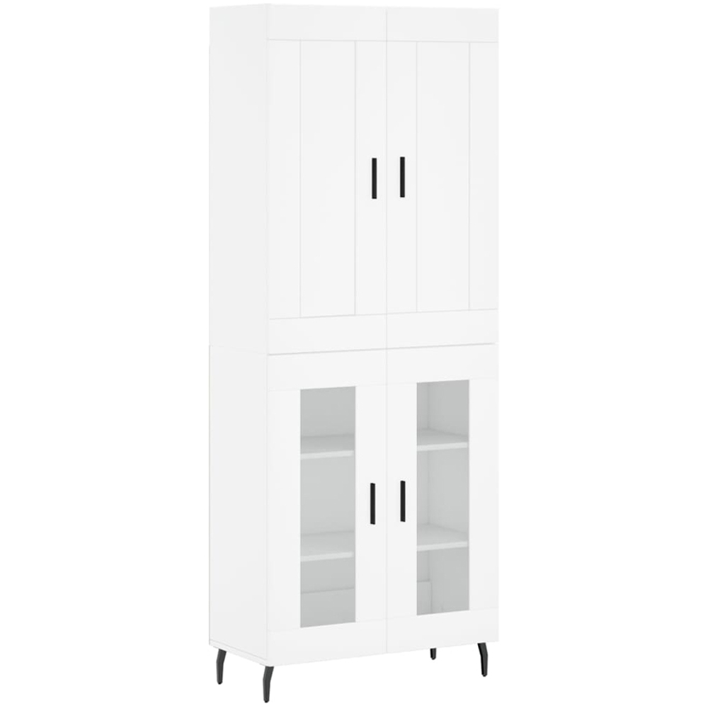 vidaXL 4 Door 3 Shelf White Highboard Image 2