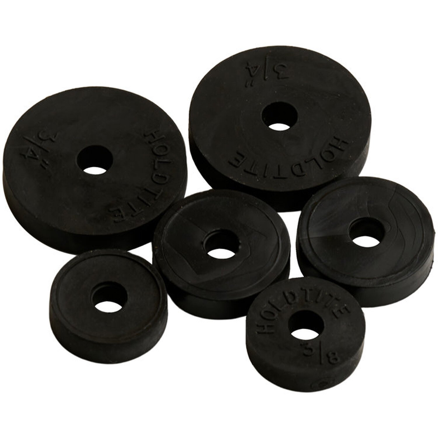 Pack of 6 Assorted Flat Tap Washers - Black Image