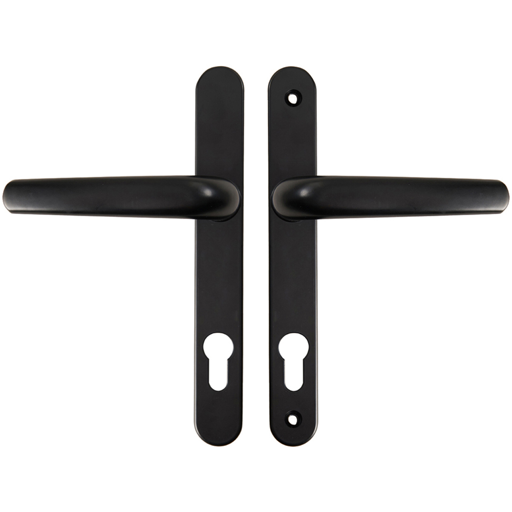 Living and Home Single Pair Black Aluminium Alloy Door Handles without Lock Cylinder Image 1