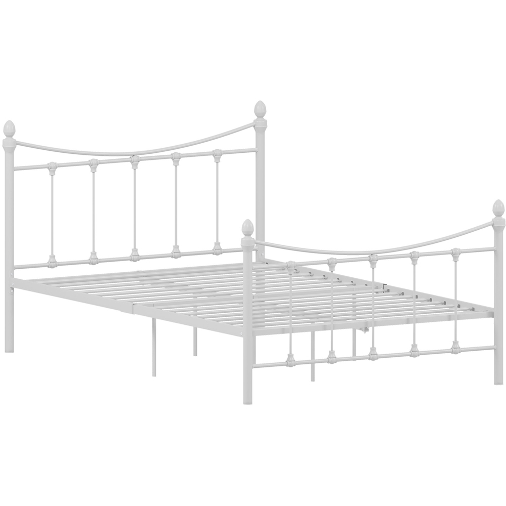 Vida Designs Paris Small Double White Metal Bed Frame Image 2
