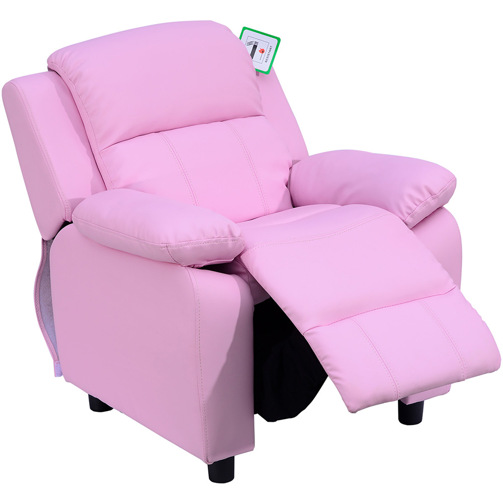 HOMCOM Kids Single Seat Pink Sofa Image 2
