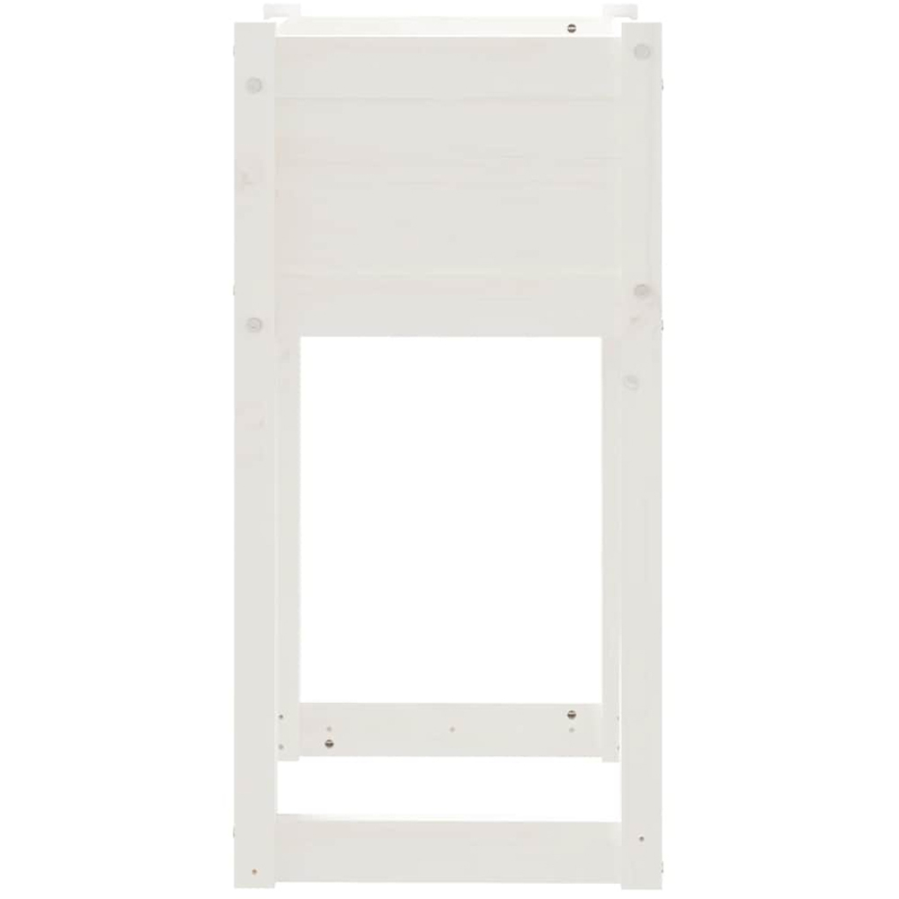 vidaXL White Solid Pine Wood Garden Planter with Legs 81 x 40 x 40cm 2 Pack Image 4