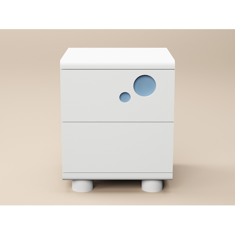 Flair Livana 2 Drawer White Bedside Table Image 2