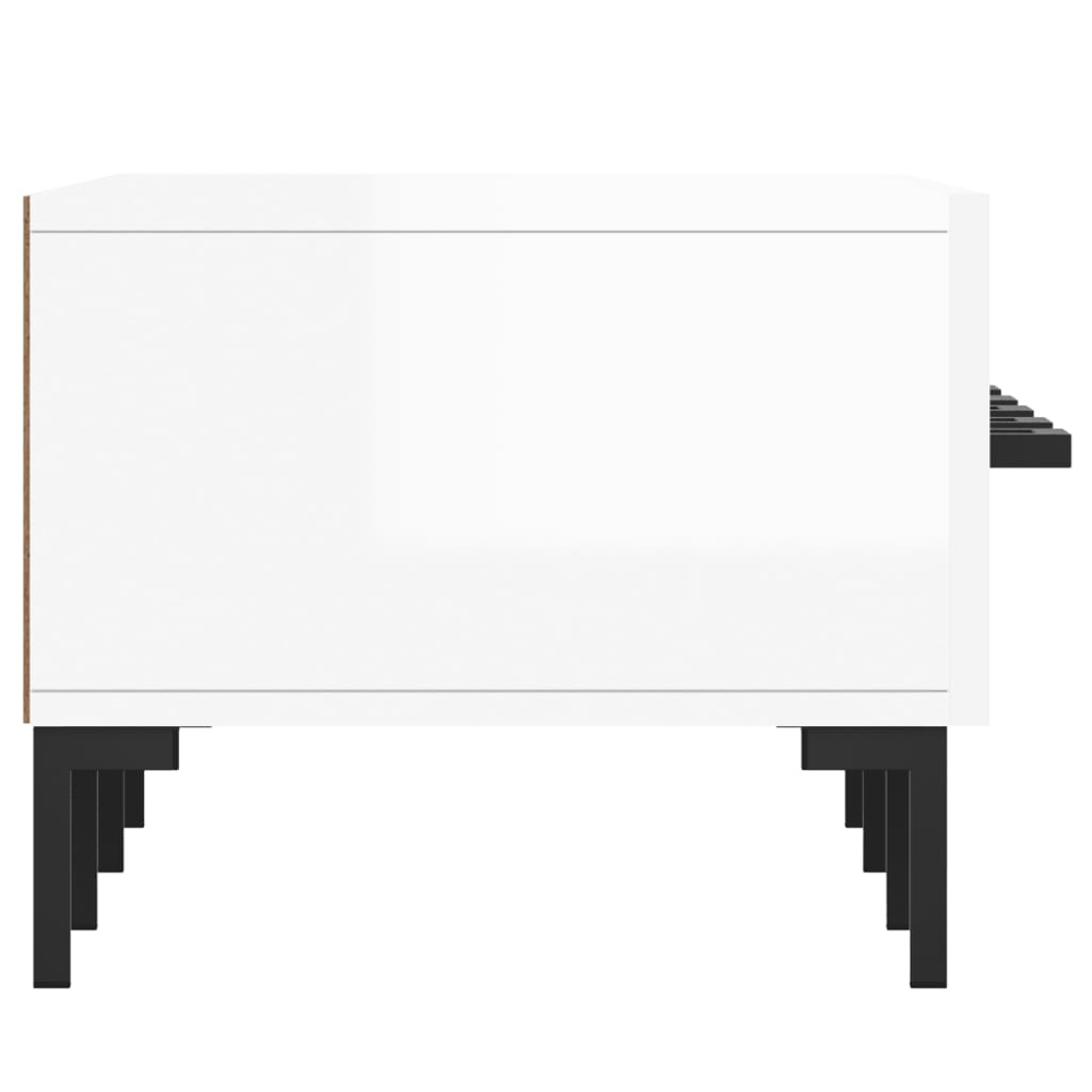 vidaXL 3 Drawer High Gloss White TV Cabinet Image 7