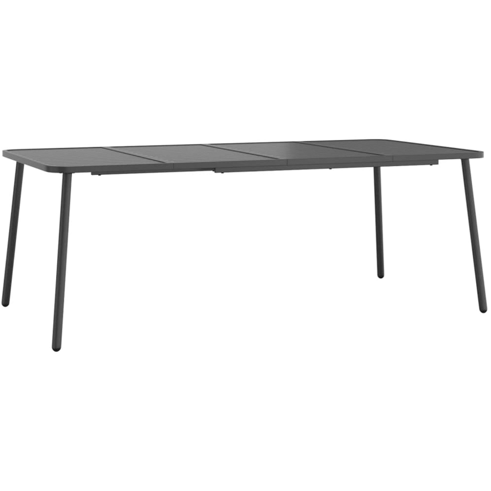 vidaXL 8 Seater Anthracite Steel Slatted Rectangular Garden Table Image 2