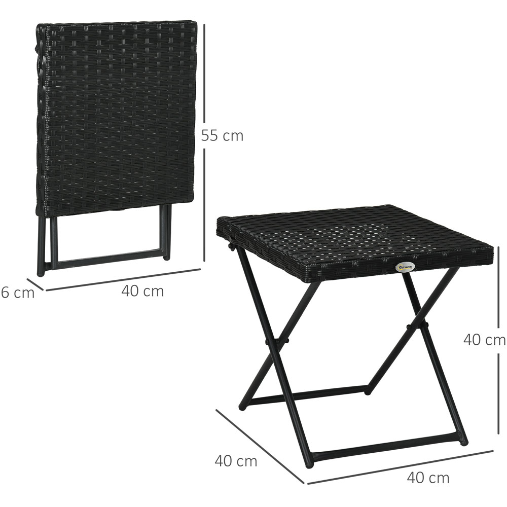 Outsunny Square Folding Rattan Table Image 5