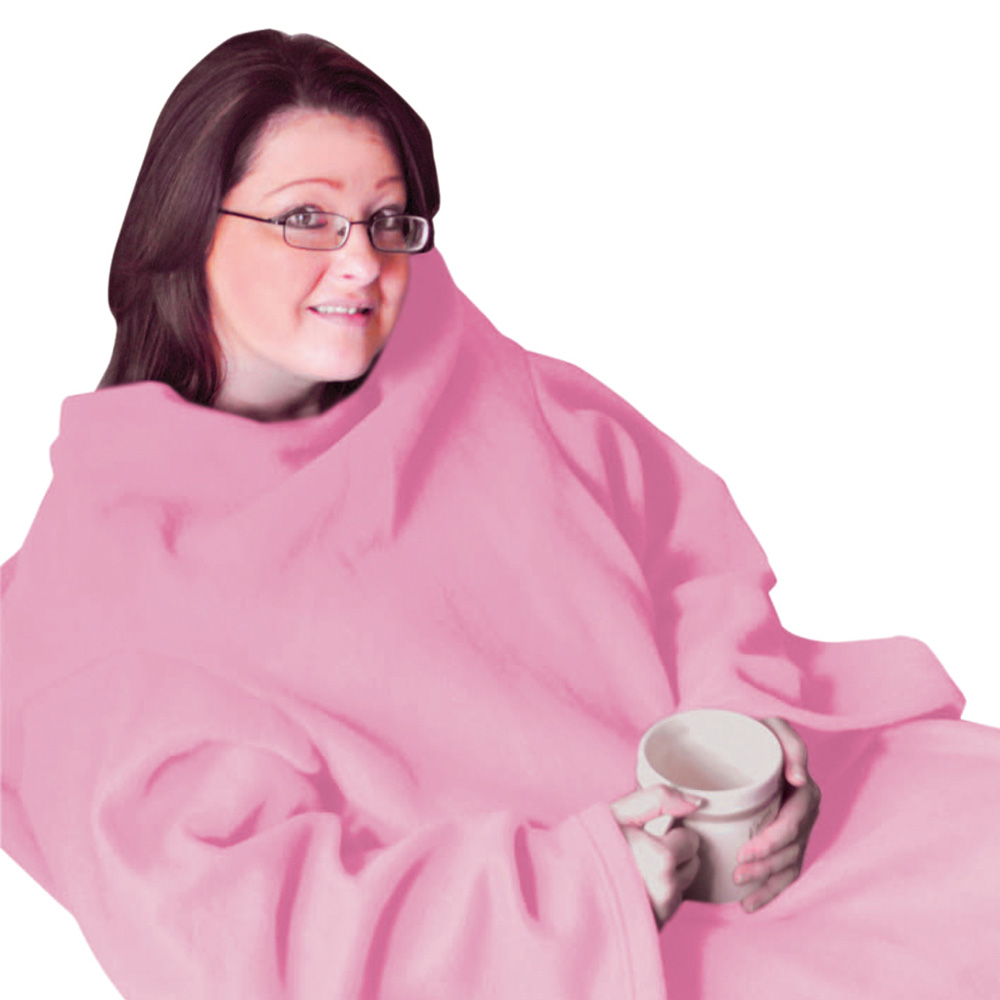 Aidapt Pink Fleece Sleeved Blanket Image 3