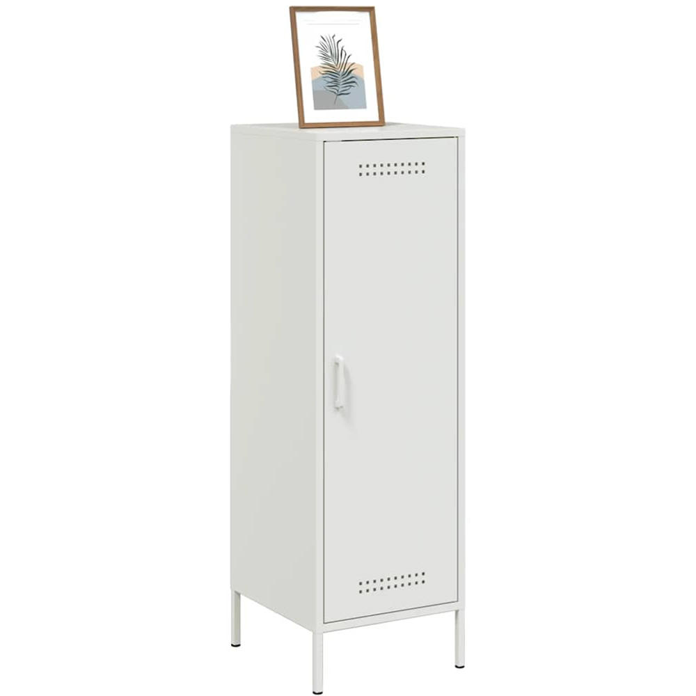 vidaXL Single Door White Steel Highboard Image 4