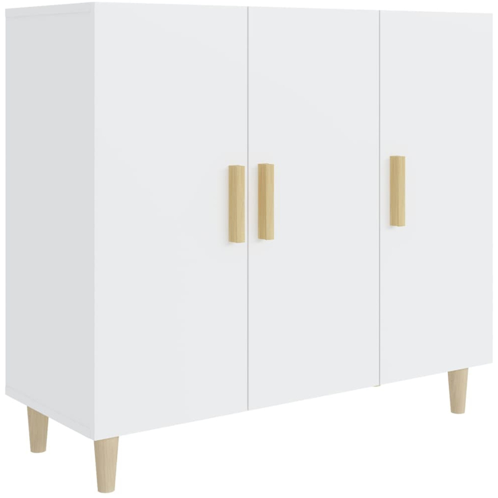 vidaXL 3 Door White Sideboard Image 2