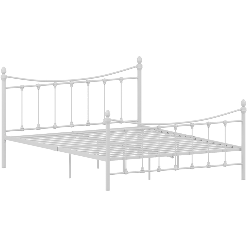 Vida Designs Paris King Size White Metal Bed Frame Image 2