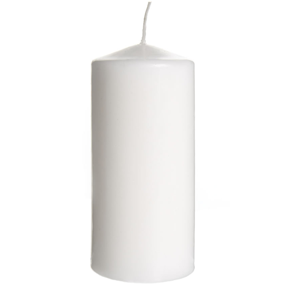 Wilko Fresh Cotton and Lily Scented Pillar Candle 58 Hours Burn Time Image