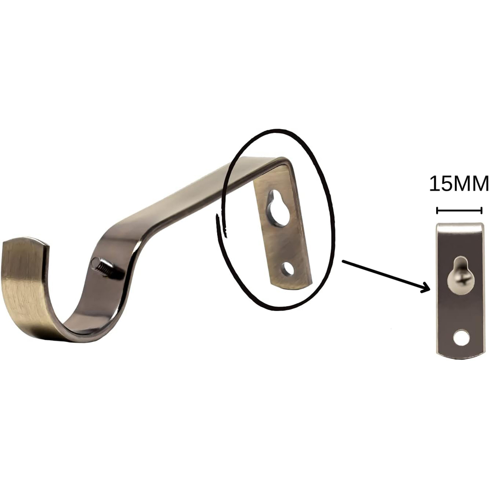 Home Treats 40 to 144cm Extendable Antique Brass Metal Crystal Curtain Pole Image 8