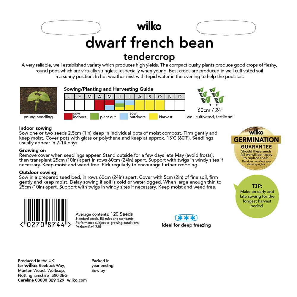 Wilko Dwarf French Bean Tendercrop Seeds Image 3