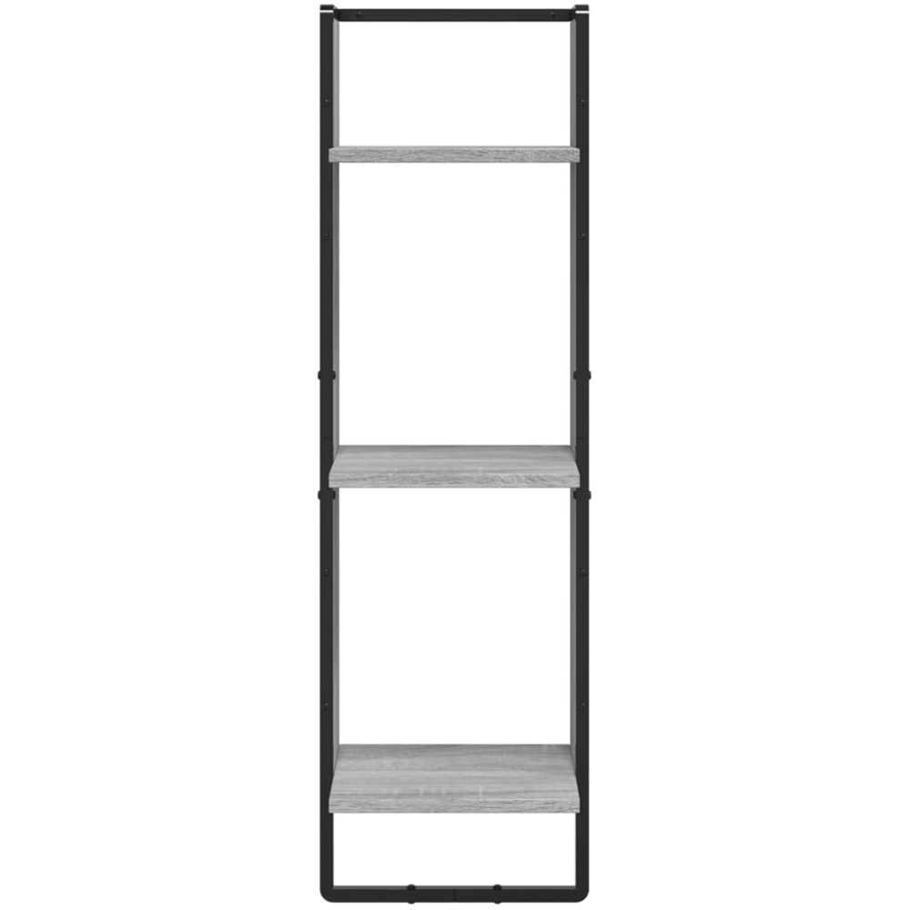 vidaXL 3 Shelf Grey Sonoma Floating Wall Shelf Image 3