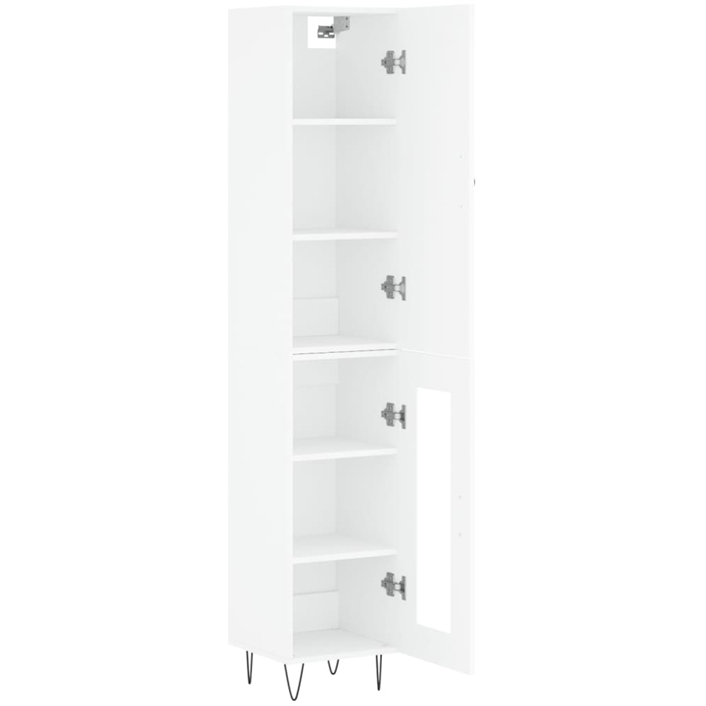 vidaXL 2 Door White Slim Glass Highboard Image 4