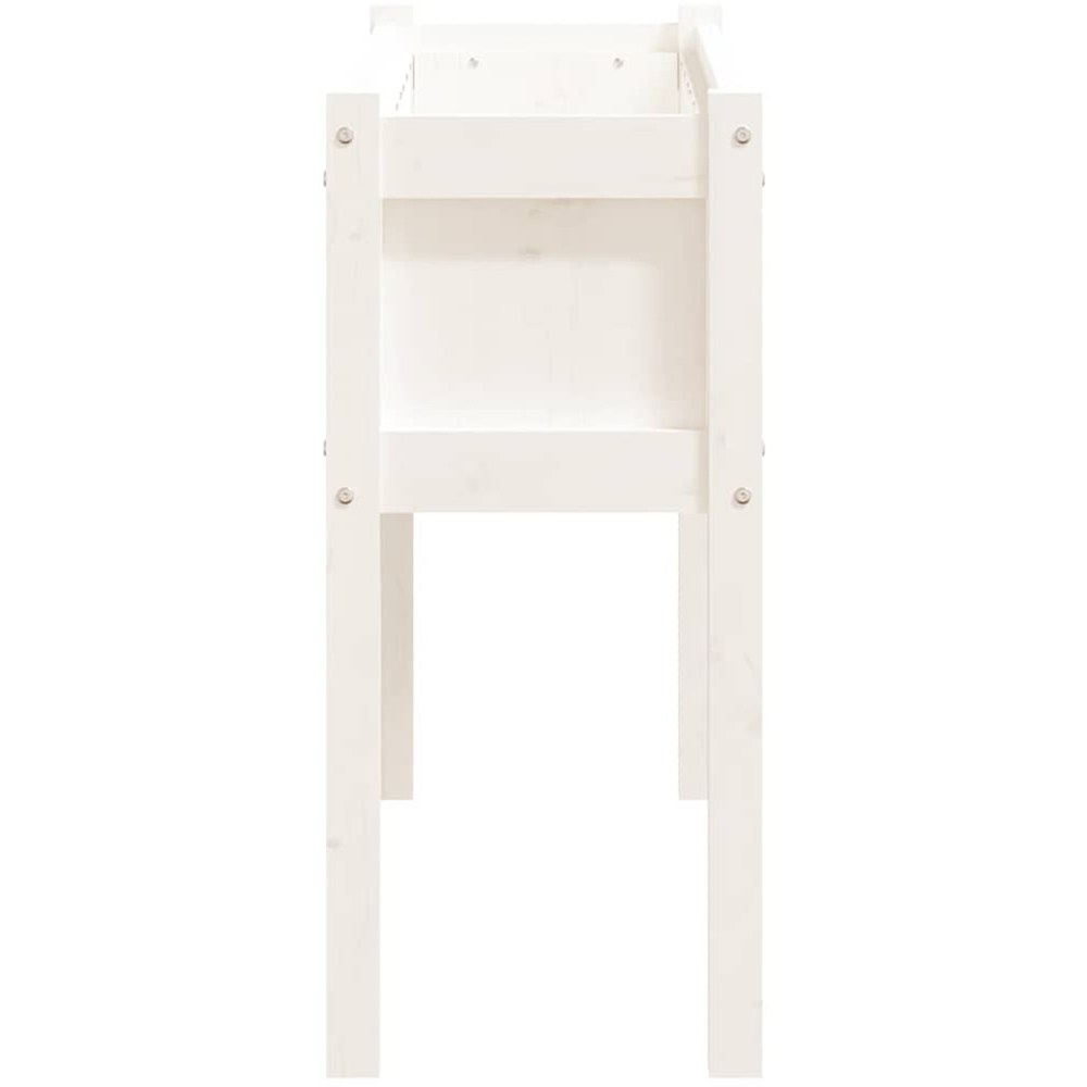vidaXL White Solid Pine Wood Garden Planter 110 x 31 x 70cm 2 Pack Image 4