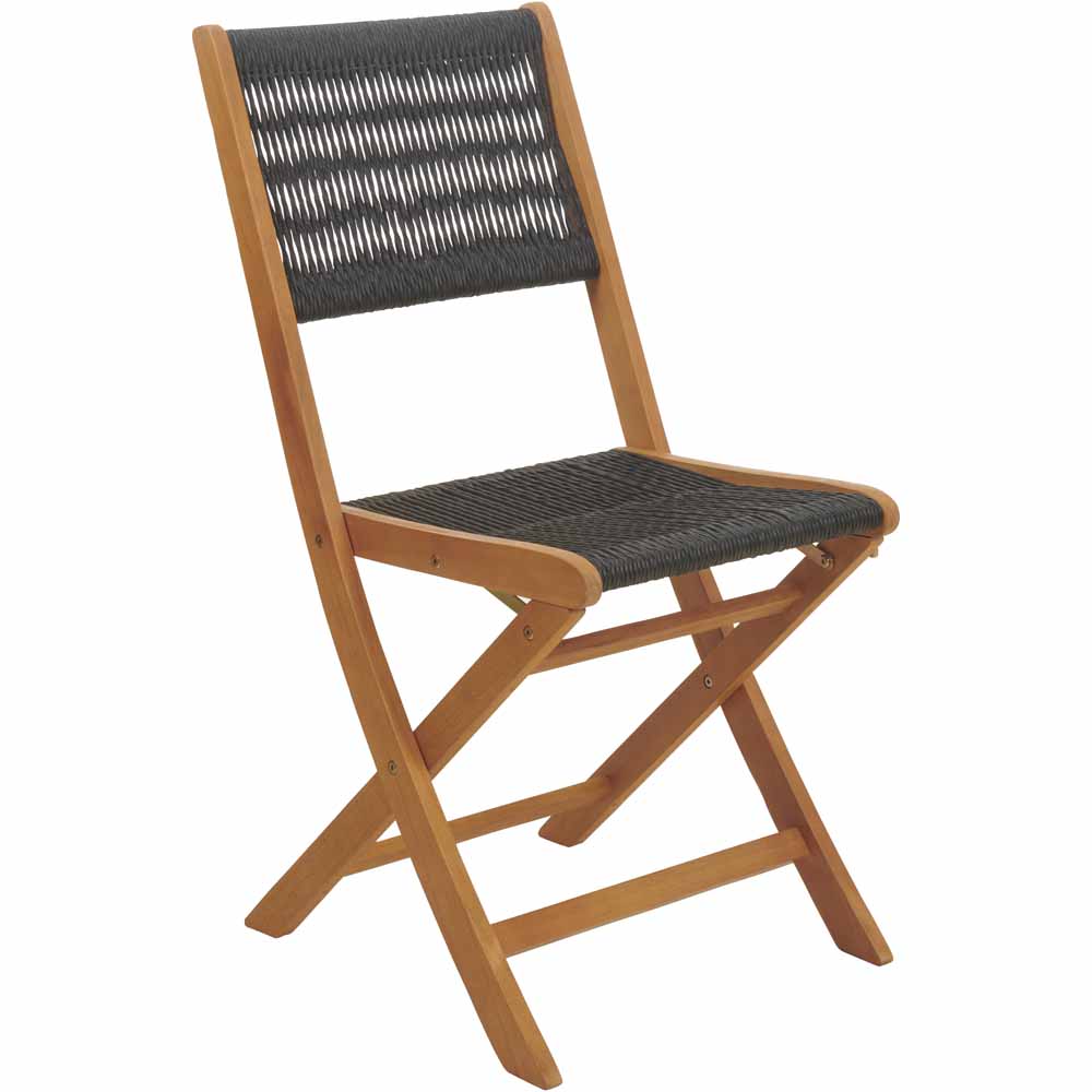 Wilko Wooden Dining Set with 6 Rope Back Chairs Image 7