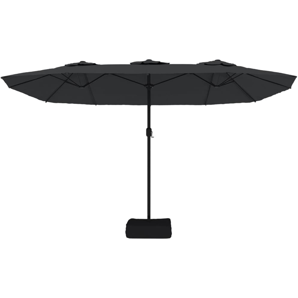 vidaXL Black Double Head Parasol 4.5 x 2.6m Image 3